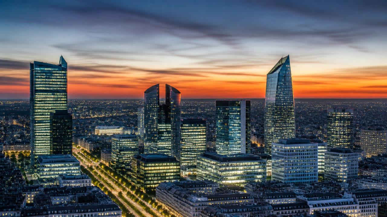 The Eiffel Tower against the Paris skyline